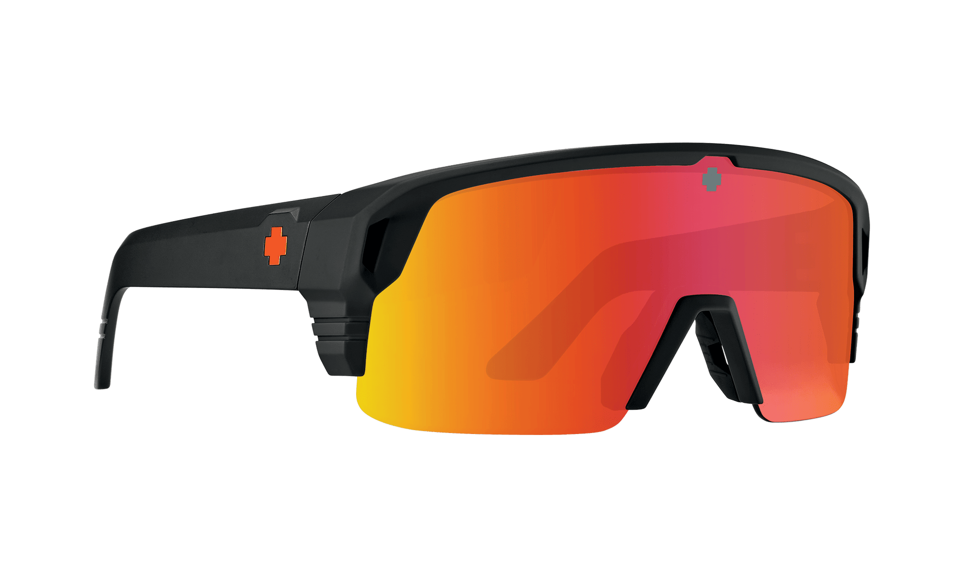 SPY Monolith 50/50 Sunglasses  Happy Bronze Orange Spectra Mirror Matte Black  142-00-147