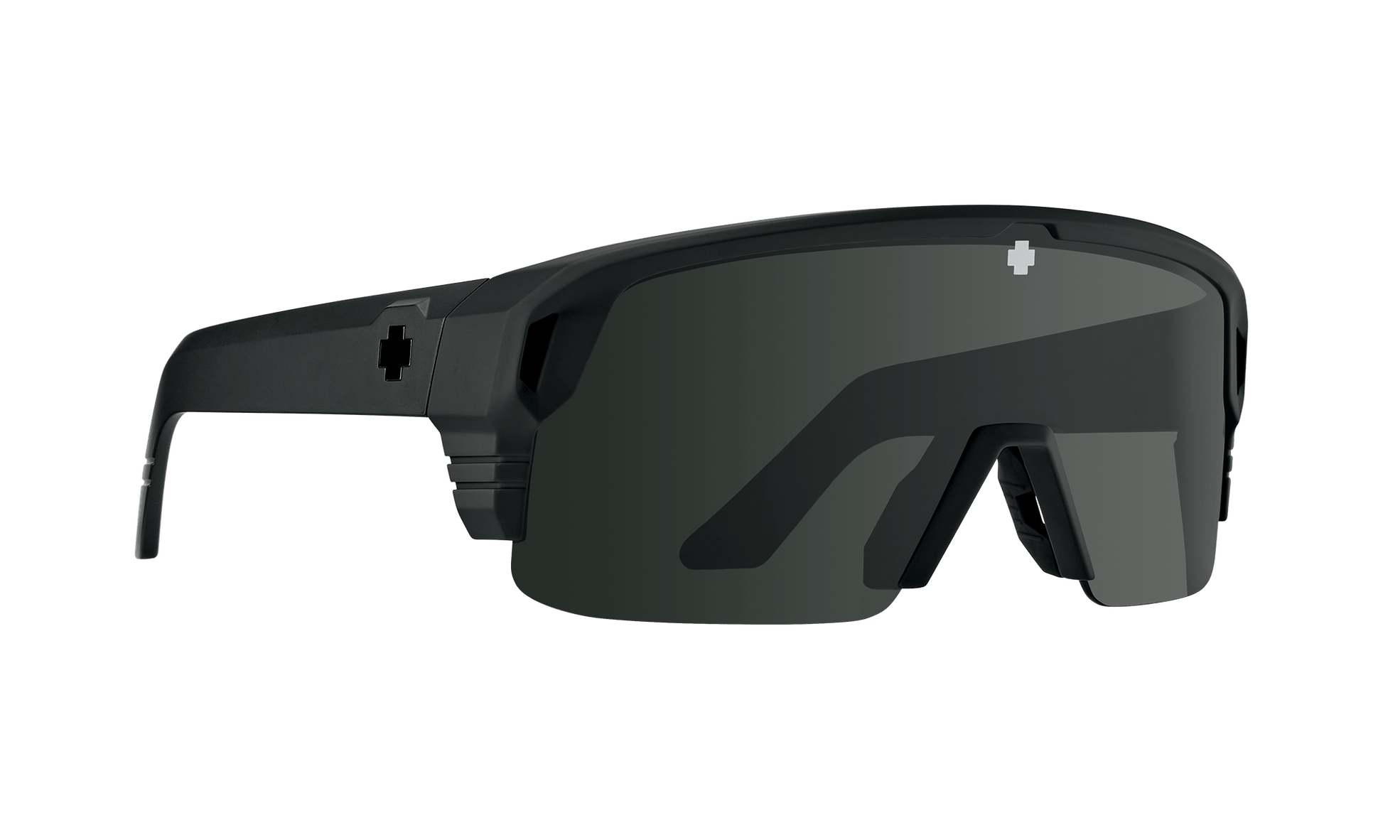 SPY Monolith 50/50 Sunglasses  Happy Gray Green Black Spectra Mirror Matte Black  142-00-147