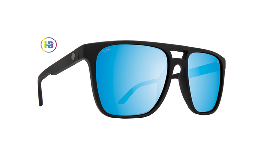 SPY Czar Sunglasses  Happy Boost Bronze Polar Ice Blue Spectra Mirror Matte Black  59-17-148