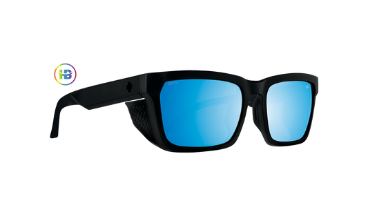 SPY Helm Tech Sunglasses  Happy Boost Bronze Polar Ice Blue Spectra Mirror Matte Black  57-18-143