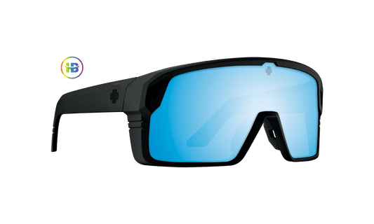 SPY Monolith Sunglasses  Happy Boost Bronze Polar Ice Blue Spectra Mirror Matte Black  138-00-147