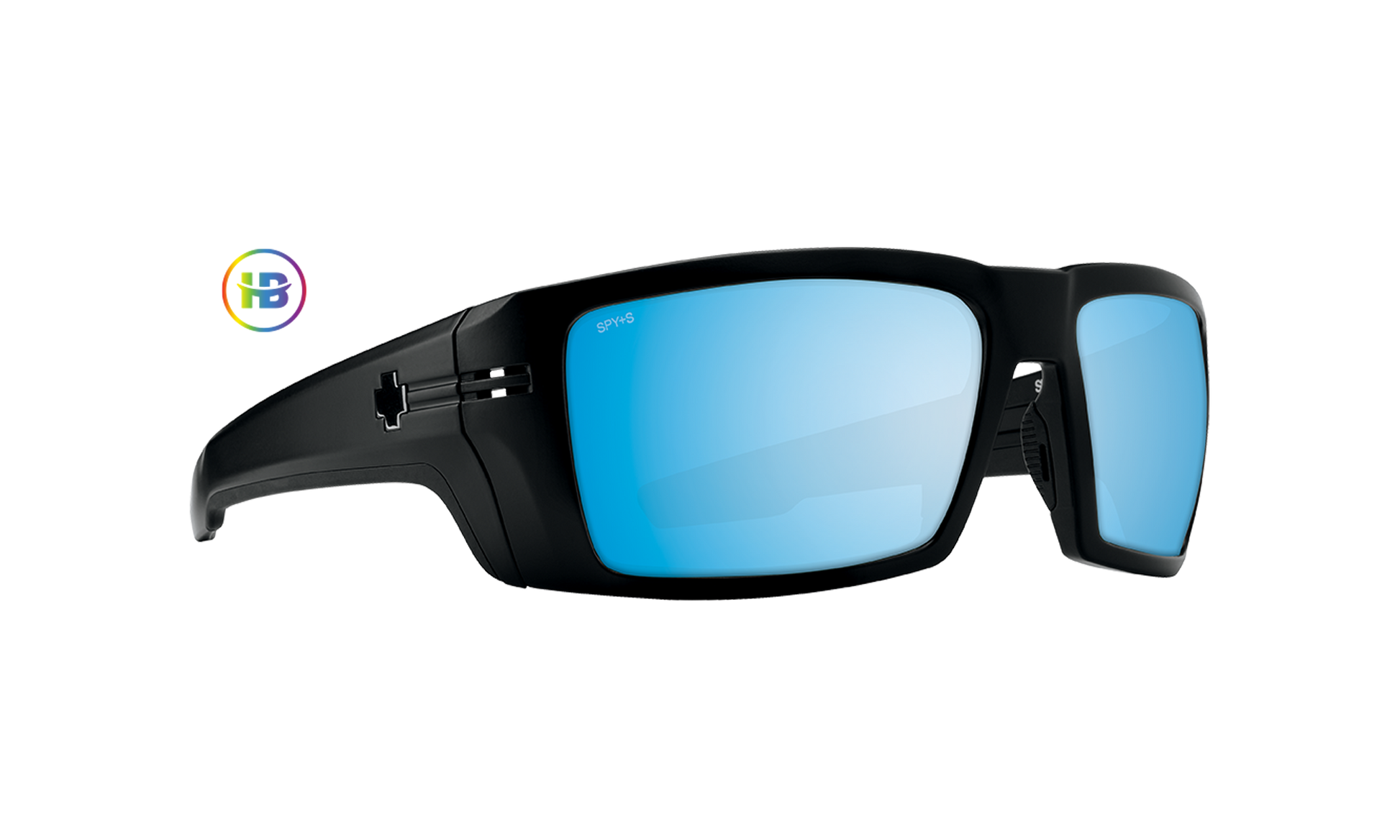 SPY Rebar Sunglasses  Happy Boost Bronze Polar Ice Blue Spectra Mirror Matte Black  62-18-130