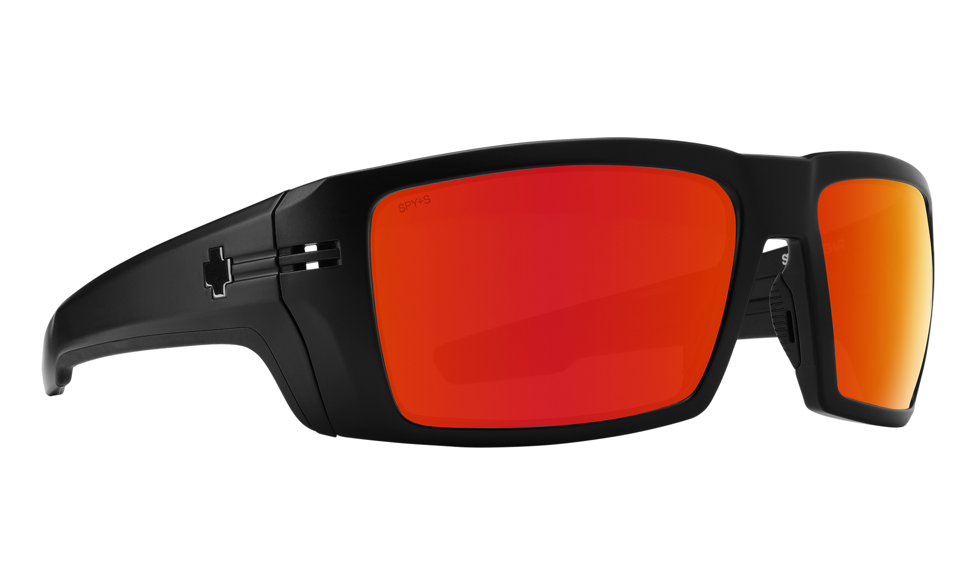 SPY Rebar Sunglasses  Happy Bronze Red Spectra Mirror ANSI Matte Black  62-18-130