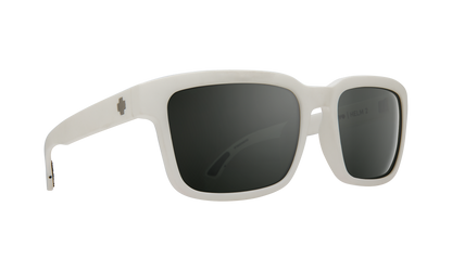 SPY Helm 2 Sunglasses  Happy Gray Green w/Silver Spectra Matte White  57-19-145