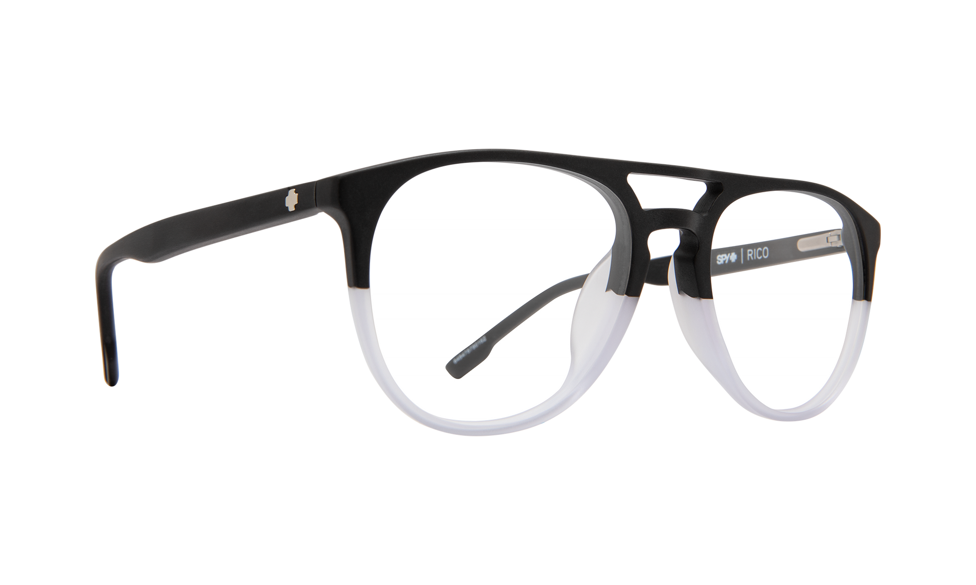 SPY Rico Eyeglasses   Matte Black/Clear Fade  a streamlined 52-18-145