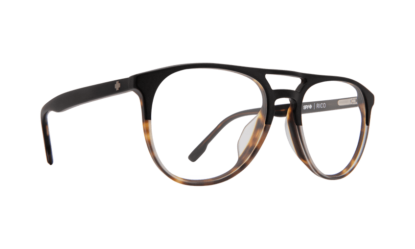 SPY Rico Eyeglasses   Matte Black/Tort Fade  a streamlined 52-18-145