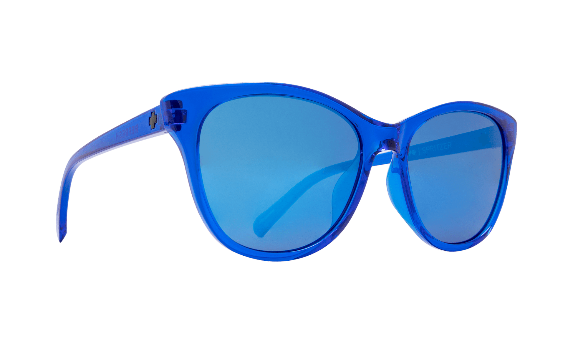 SPY Spritzer Sunglasses  Gray with Dark Blue Mirror Sapphire  55-17-140