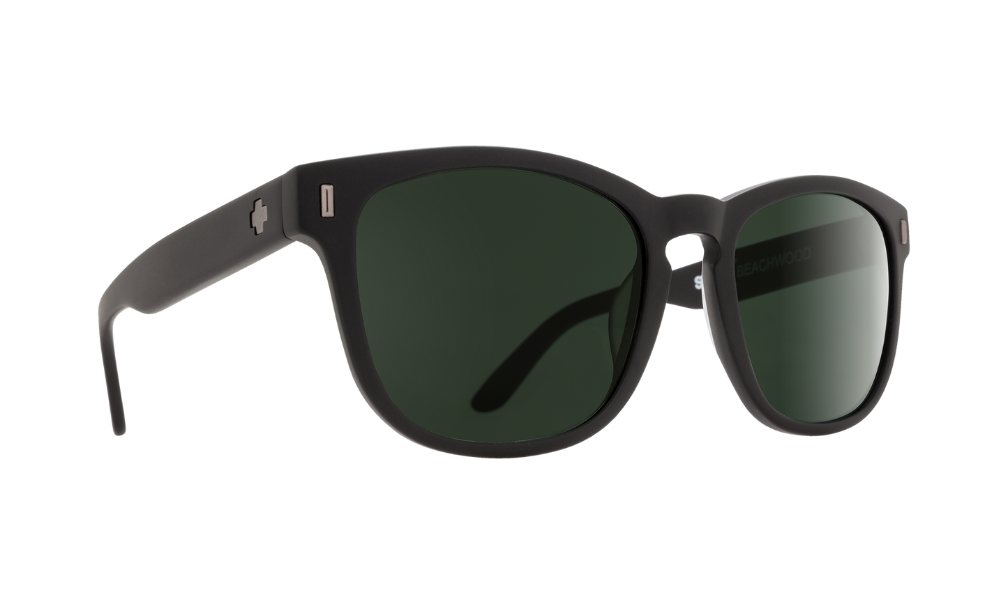 SPY Beachwood Sunglasses  Happy Gray Green Matte Black  54-20-140