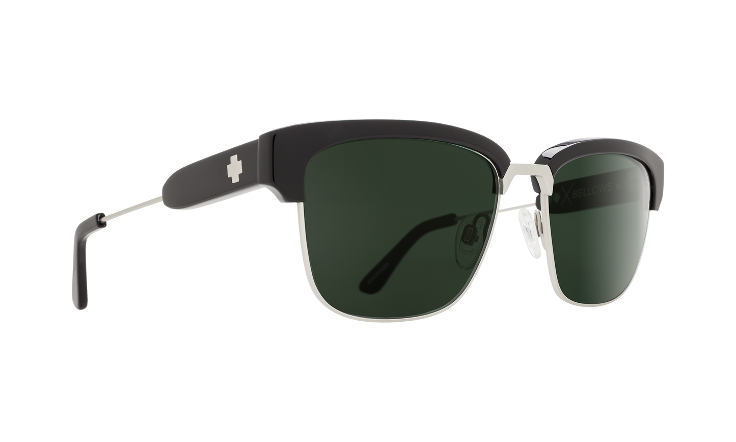 SPY Bellows Sunglasses  Happy Gray Green Polar Black/Silver  55-17-140