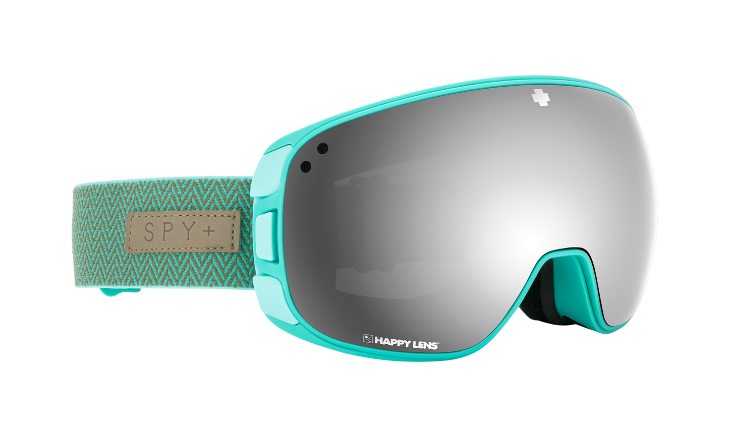 SPY Bravo Snow Goggle Goggles  Happy Gray Green with Silver Spectra ;VLT:17%; + Happy Yellow with Lucid Green ;VLT:53%; Herringbone Mint One Size
