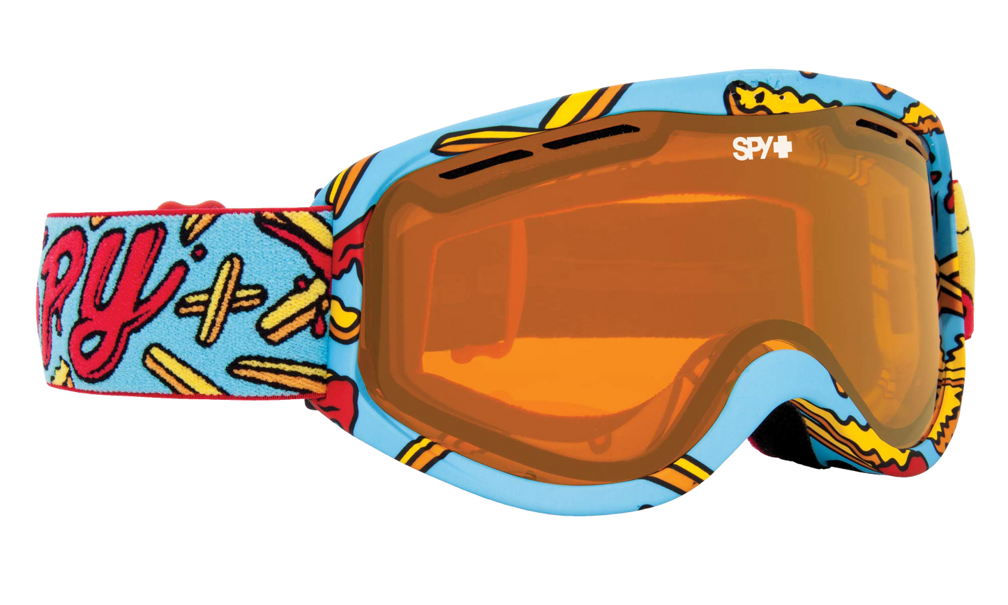 SPY Cadet Snow Goggle Goggles  Persimmon ;VLT:53%; Pizza vs. French Fries One Size