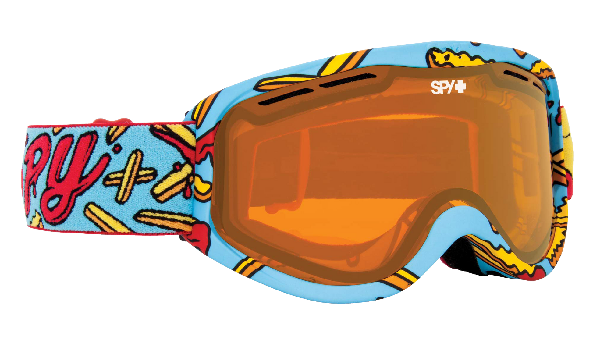 SPY Cadet Snow Goggle Goggles  Persimmon ;VLT:53%; Pizza vs. French Fries One Size