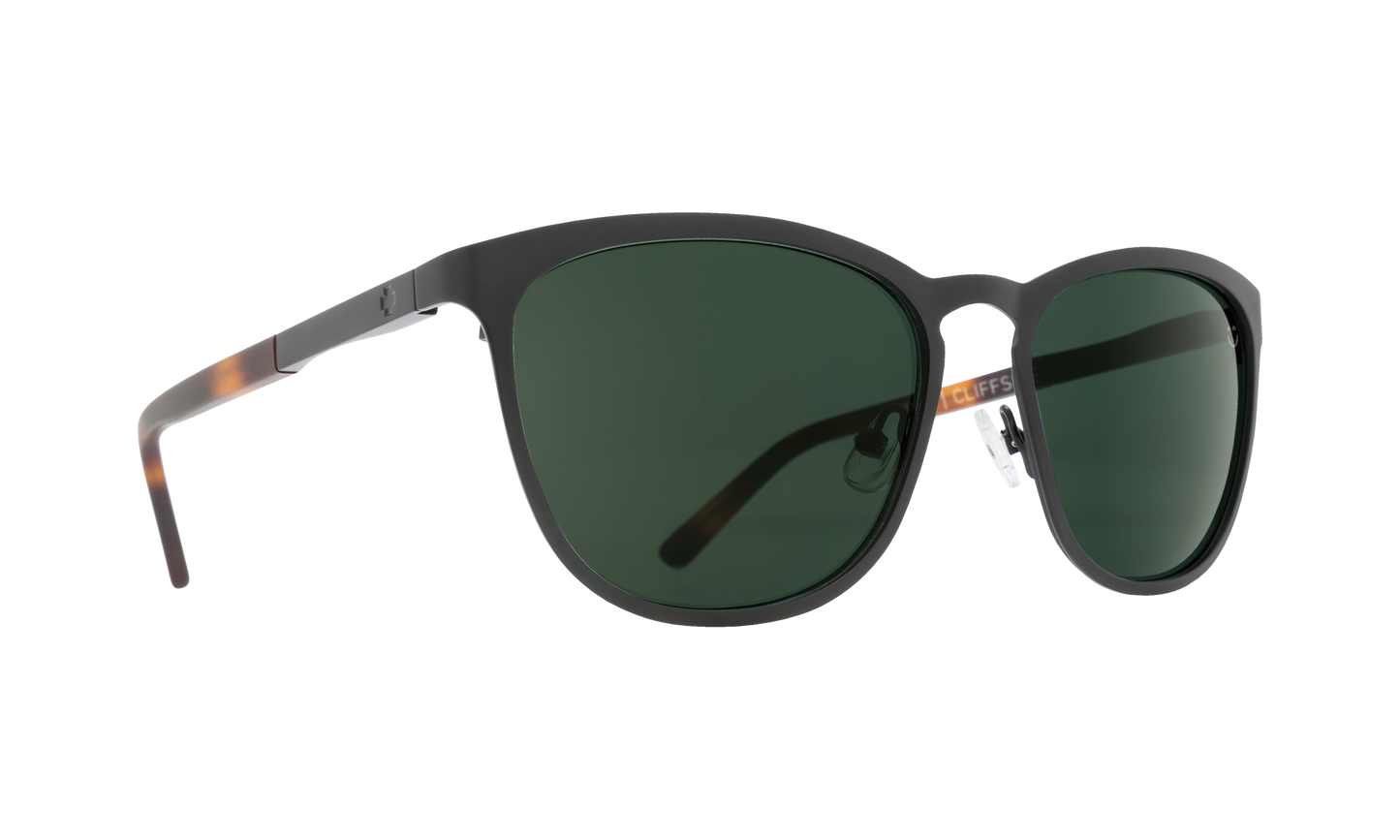 SPY Cliffside Sunglasses  Happy Gray Green Matte Black/Matte Honey Tort  56-17-145