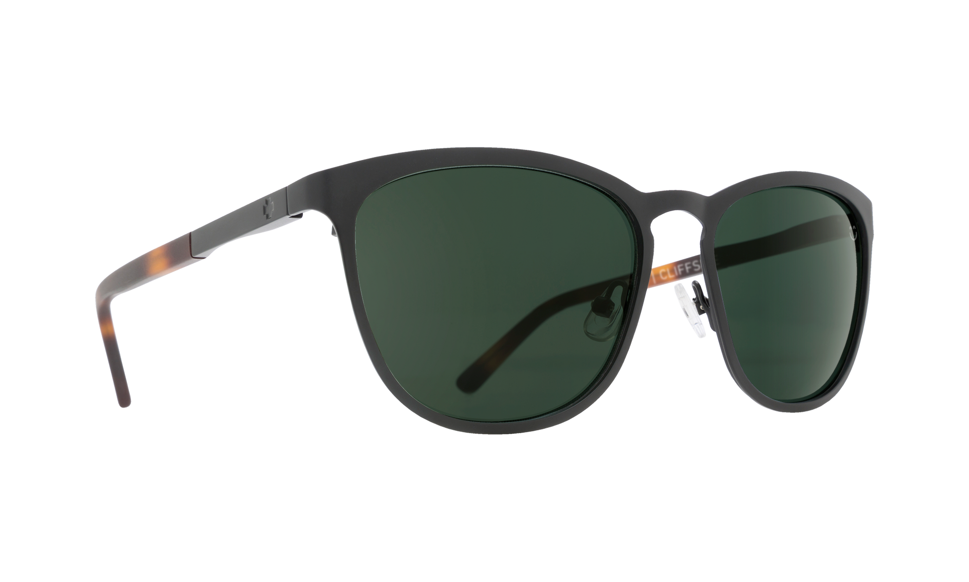 SPY Cliffside Sunglasses  Happy Gray Green Matte Black/Matte Honey Tort  56-17-145