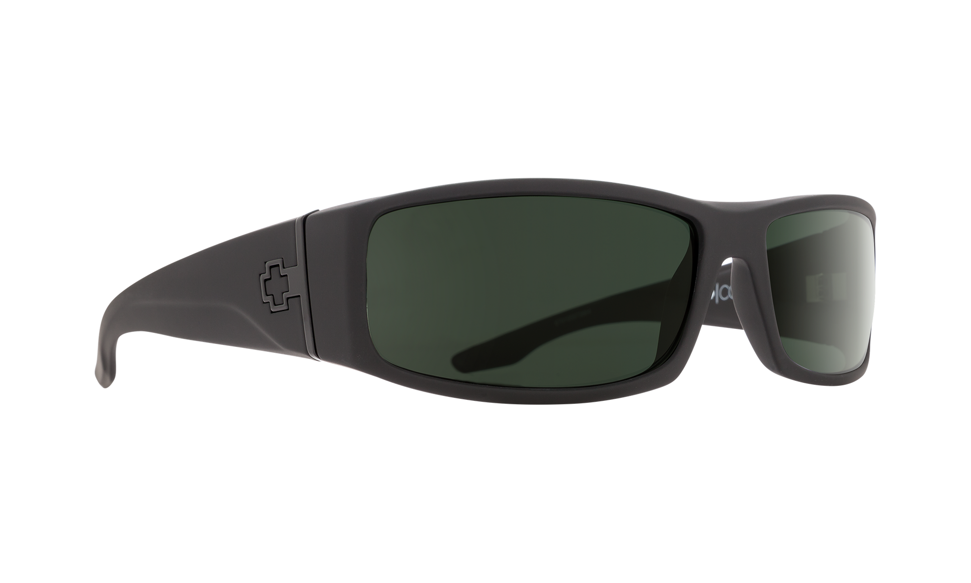 SPY Cooper Sunglasses  Happy Gray Green Polar Soft Matte Black  59-16-127
