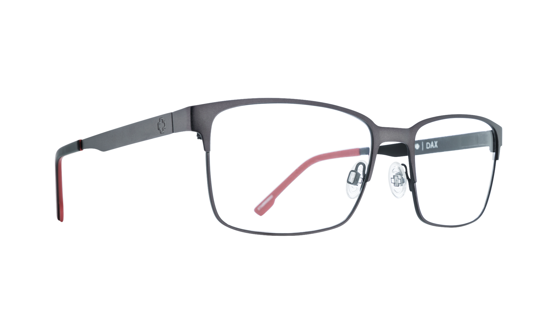 SPY Dax Eyeglasses   Gunmetal/Black Red  57-18-145