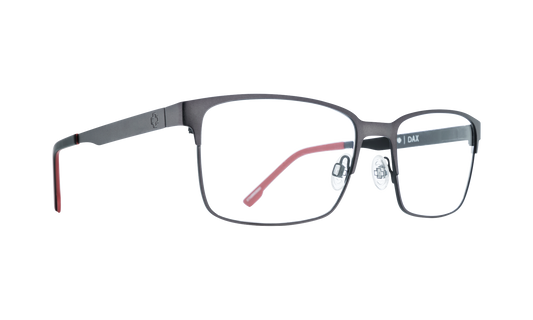 SPY Dax Eyeglasses   Gunmetal/Black Red  57-18-145