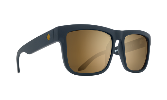 SPY Discord Asian Fit Sunglasses  Happy Bronze with Gold Spectra Mirror Soft Matte Black  57-17-145