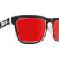 SPY Helm Sunglasses  Happy Gray Green with Red Spectra Mirror Whitewall  57-18-140