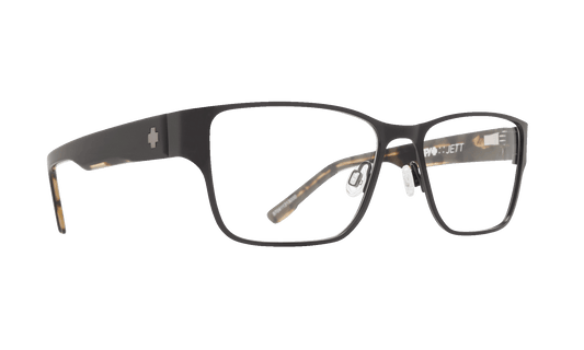 SPY JETT Eyeglasses  Clear Matte Black/Black Tiger  a clean 54-17-145