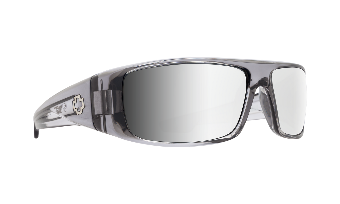 SPY Logan Sunglasses  Happy Gray Green with Silver Mirror Clear Smoke  61-14-127