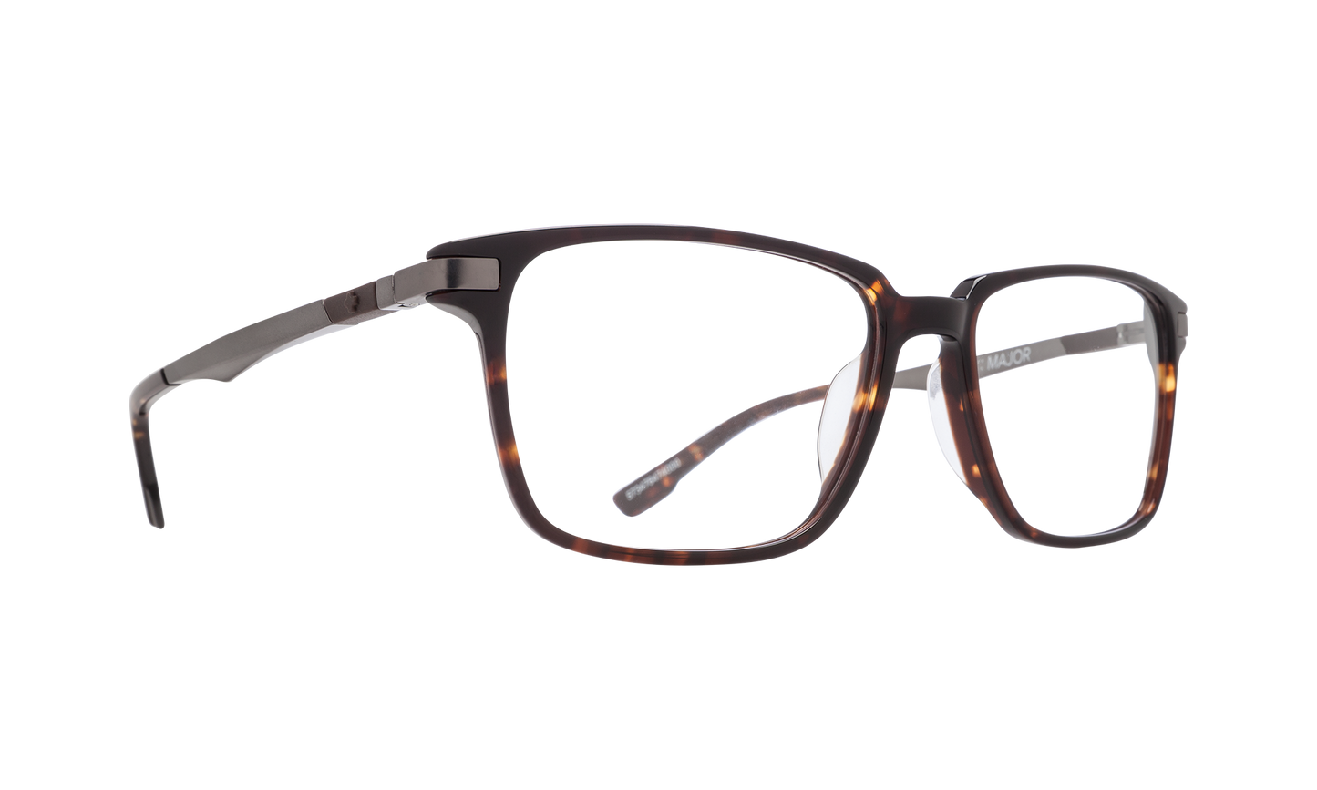 SPY MAJOR Eyeglasses   Dark Tort/Matte Gunmetal  a balanced 57-17-145