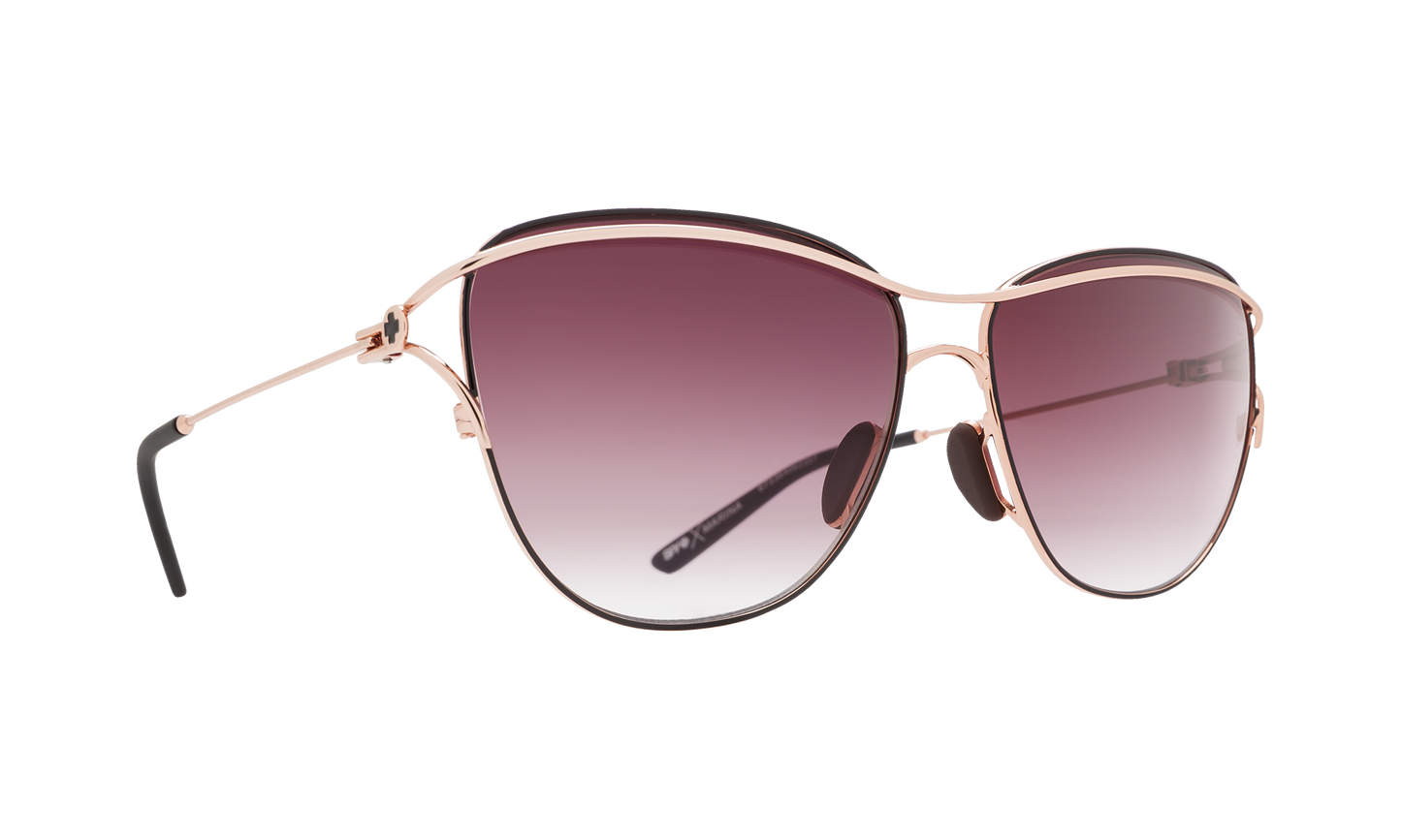 SPY Marina Sunglasses  Happy Merlot Fade Rose Gold/Black  57-14-130