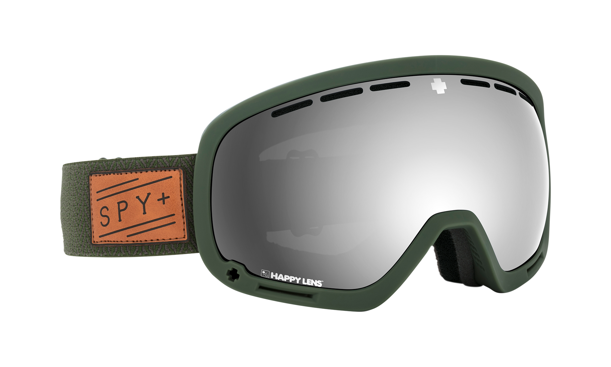 SPY Marshall Snow Goggle Goggles  Happy Gray Green with Silver Spectra ;VLT:17%; + Happy Yellow with Lucid Green ;VLT:53%; Herringbone Olive One Size