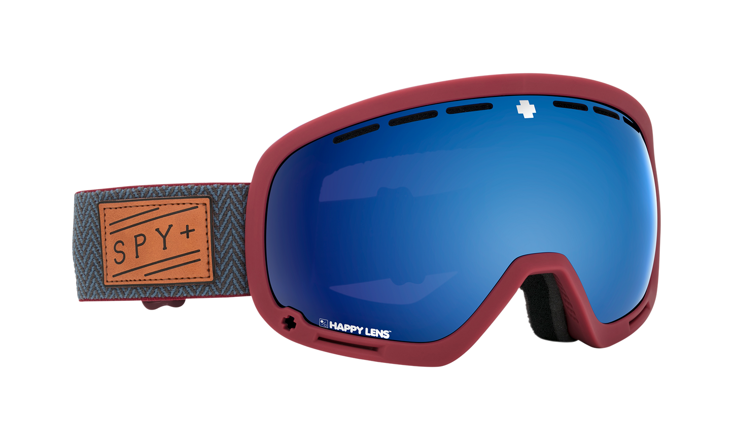 SPY Marshall Snow Goggle Goggles  Happy Rose with Dark Blue Spectra ;VLT:13%; + Happy Light Gray Green with Lucid Red ;VLT:54%; Herringbone Red One Size