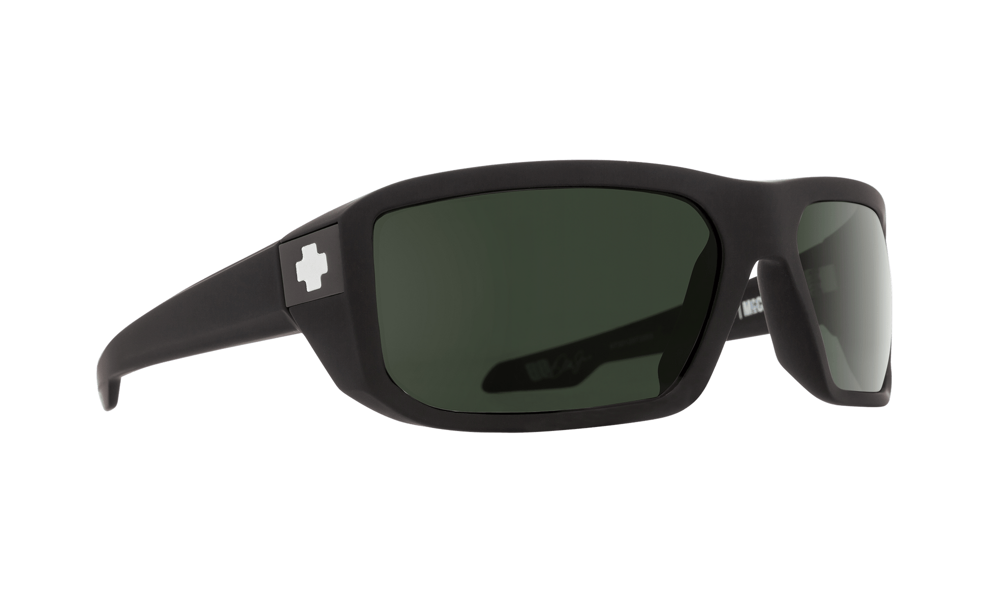 SPY McCoy Sunglasses  Happy Gray Green Soft Matte Black  63-17-120