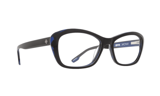 SPY MONA Eyeglasses   Black/Blue Horn  a feline 52-17-145