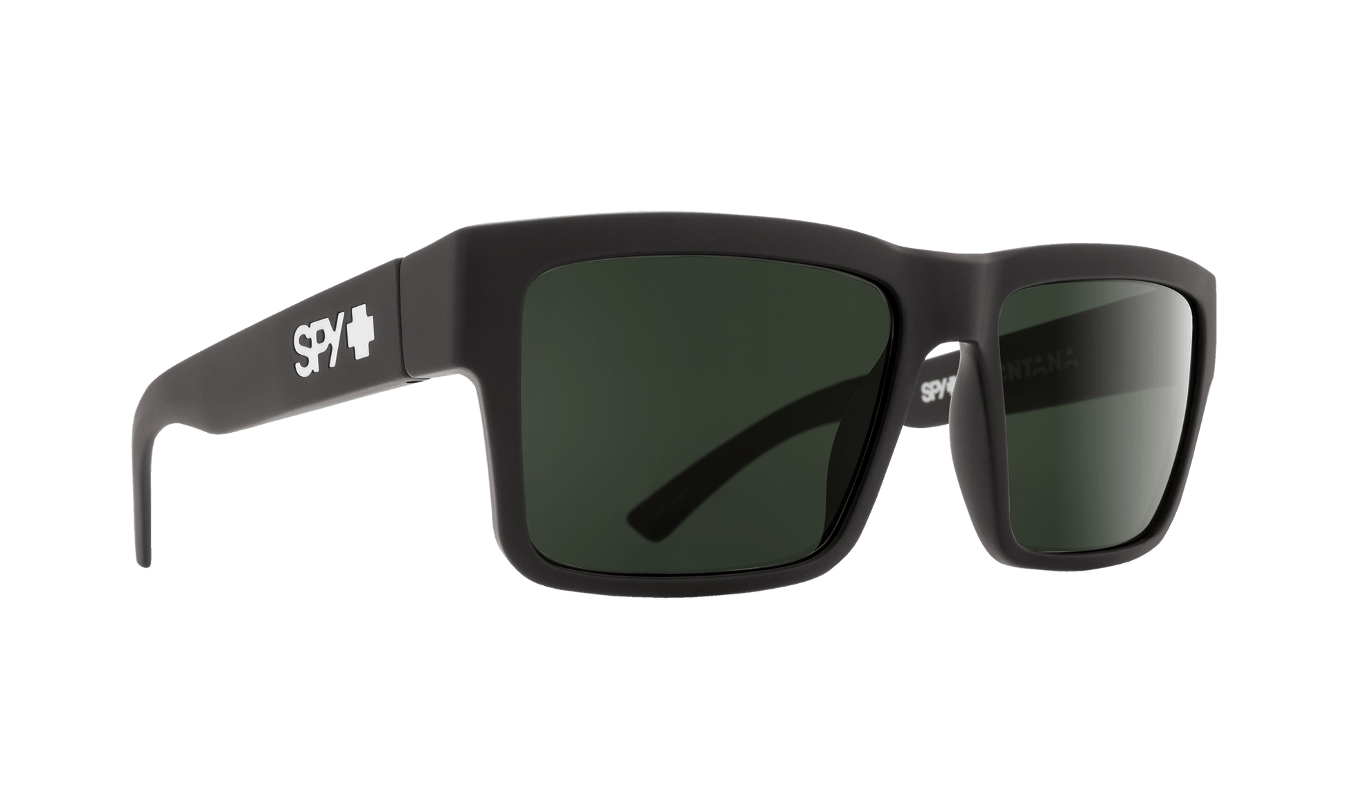SPY Montana Sunglasses  Happy Gray Green Soft Matte Black  a medium 54-16-140