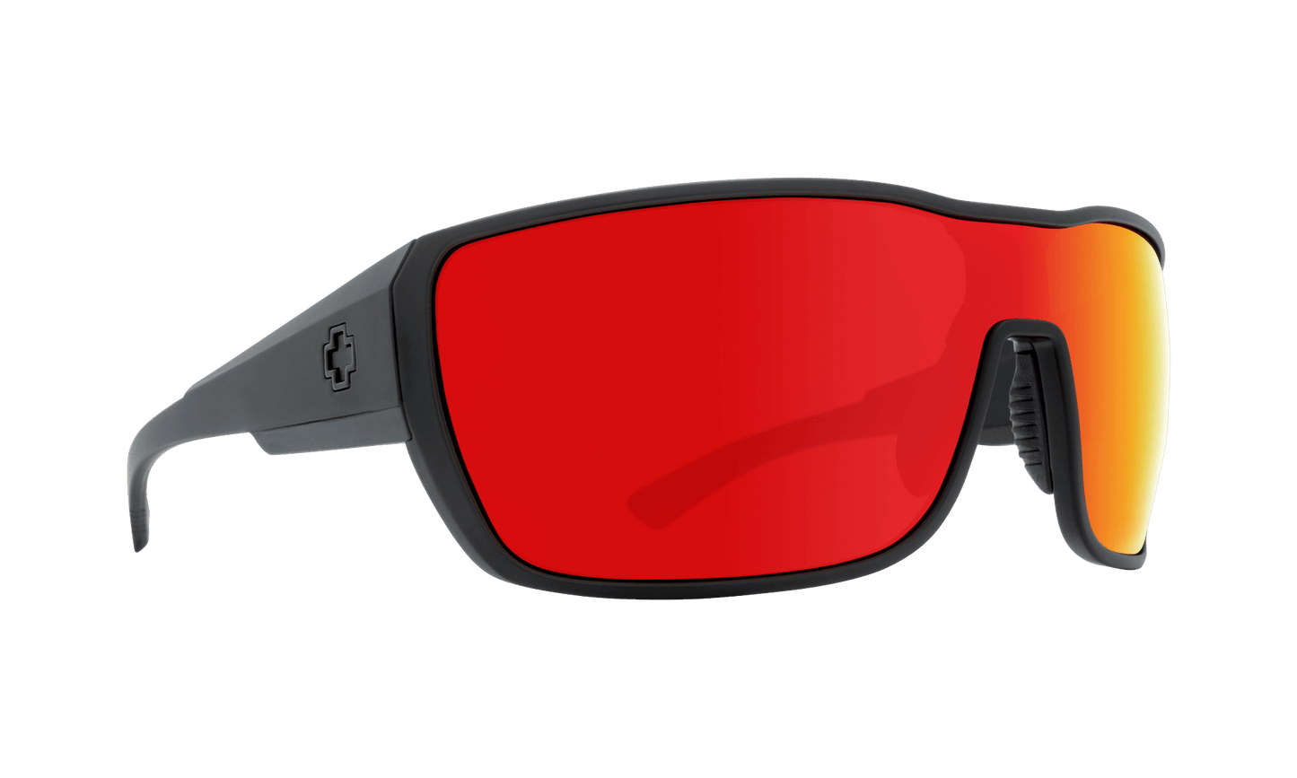 SPY Tron 2 Sunglasses  Happy Gray Green with Red Spectra Matte Black  70-10-130