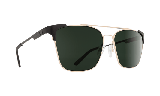 SPY Wingate Sunglasses  Happy Gray Green Matte Black/Gloss Gold  59-17-145