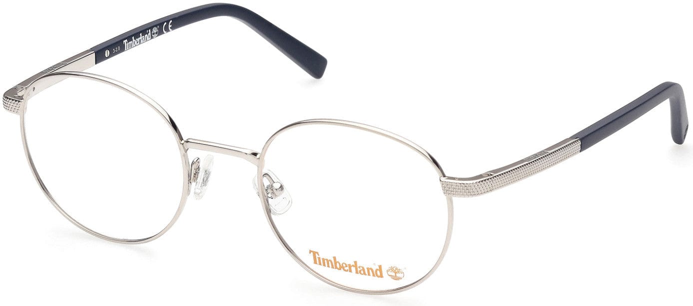 Timberland TB1724 Round Eyeglasses 010-010 - Shiny Light Nickeltin