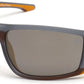 Timberland TB9218 Rectangular Sunglasses 20D-20D - Matte Crystal Gray W/ Orange Rubber / Gold Flash Lenses