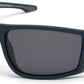 Timberland TB9218 Rectangular Sunglasses 91D-91D - Matte Blue W/ Gray Rubber / Smoke Lenses