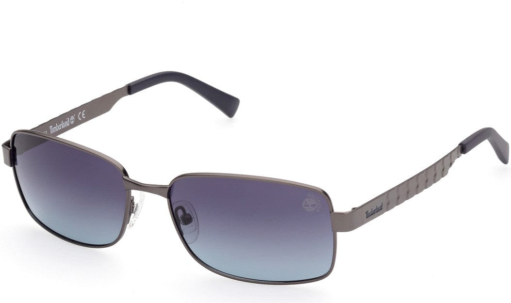 Timberland TB9226 Rectangular Sunglasses 09D-09D - Satin Matte Gunmetal / Blue Gradient Lenses