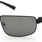 Timberland TB9238 Rectangular Sunglasses 02R-02R - Soft Touch Black Front/temples W/ Green Plaque / Green Lenses