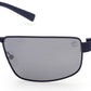 Timberland TB9238 Rectangular Sunglasses 91D-91D - Soft Touch Navy W/ Gray Plaque / Silver Flash Lenses