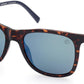 Timberland TB9255 Square Sunglasses 52D-52D - Shiny Tortoise Front/temples W/ Blue Tip Ends / Blue Flash Lenses