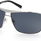 Timberland TB9258 Navigator Sunglasses 10D-10D - Shiny Silver Front/temples W/ Matte Black Tips /  Smoke Lenses