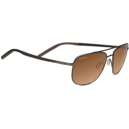 Serengeti Tellaro Sunglasses  Matte Espresso Wtih Dark Brown Temples And Chocolate Brown Inside Temple Tips One Size