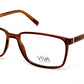 Viva VV4036 Geometric Eyeglasses 048-048 - Shiny Dark Brown