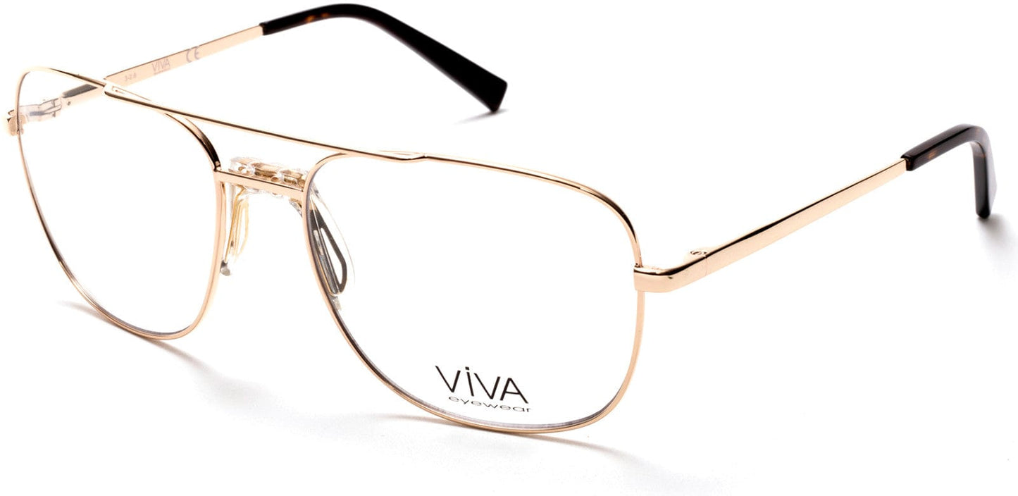 Viva VV4037 Pilot Eyeglasses 032-032 - Pale Gold