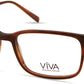 Viva VV4044 Rectangular Eyeglasses 045-045 - Shiny Light Brown