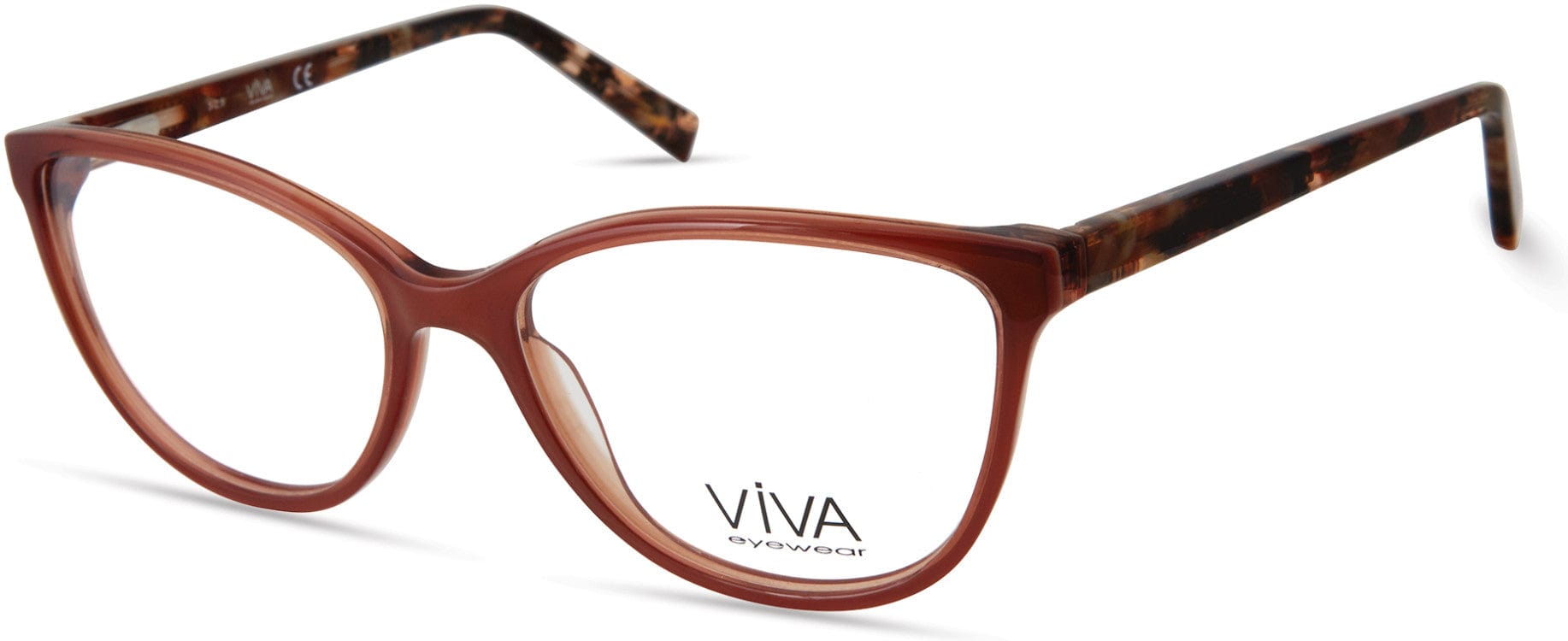 Viva VV4520 Square Eyeglasses 045-045 - Shiny Light Brown