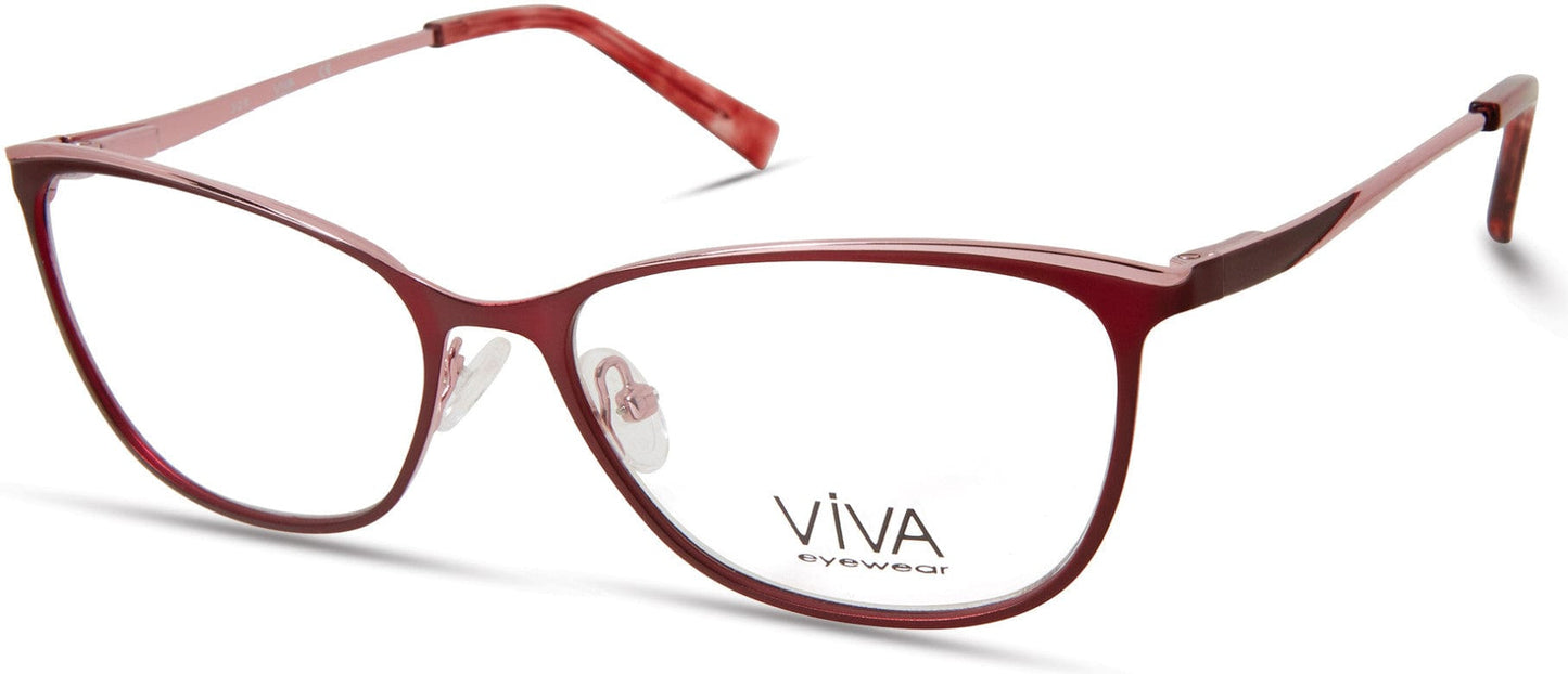 Viva VV4521 Rectangular Eyeglasses 070-070 - Matte Bordeaux