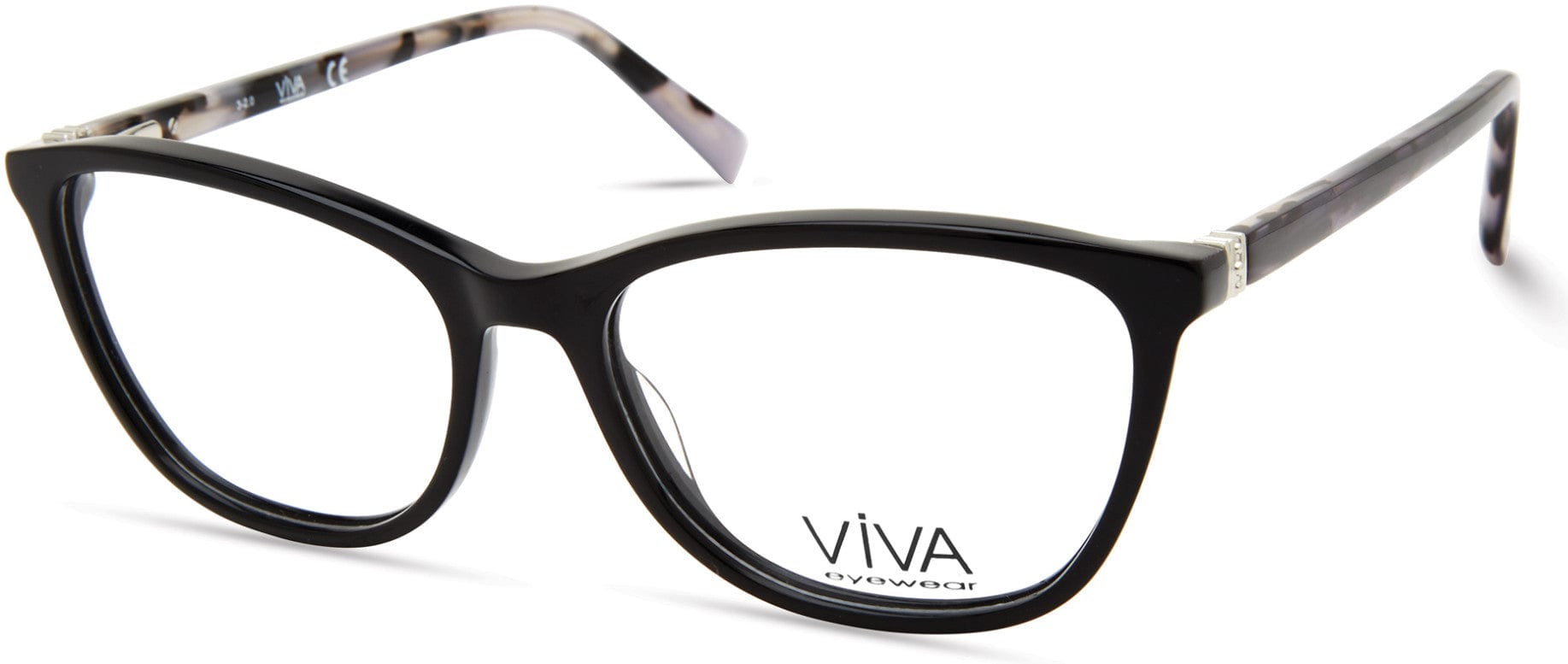 Viva VV4525 Square Eyeglasses 001-001 - Shiny Black