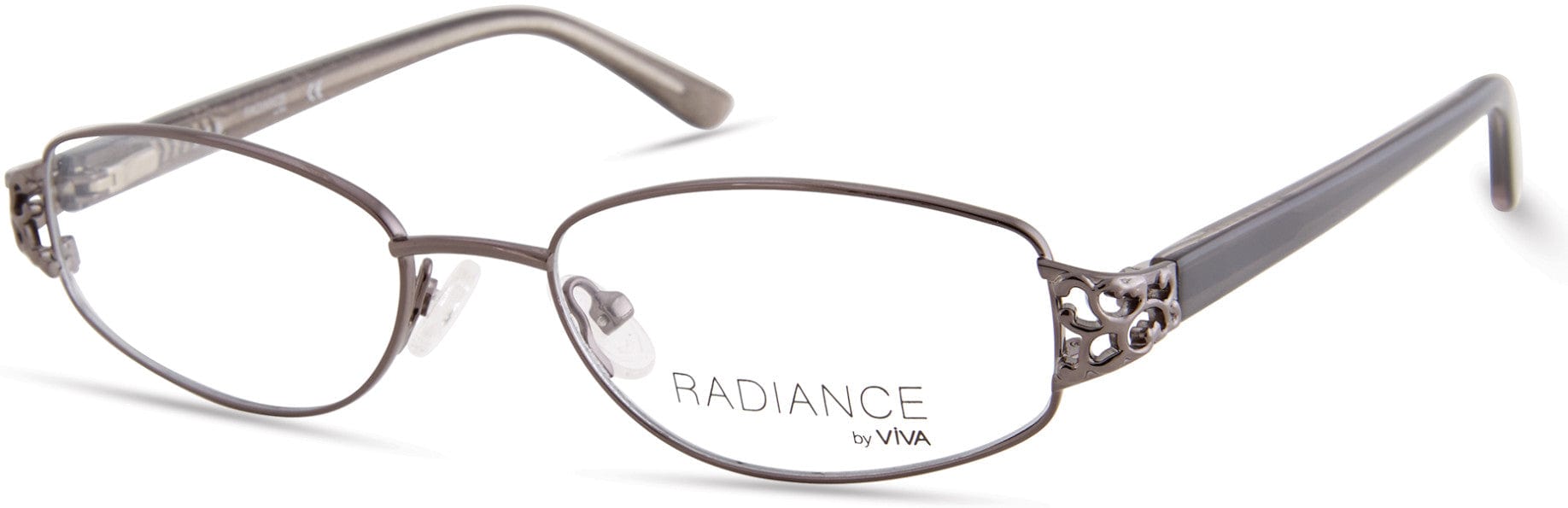 Viva VV8000 Oval Eyeglasses 010-010 - Shiny Light Nickeltin